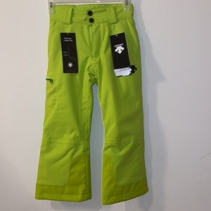 NWT!! Descente Boys Insulated Waterproof Ski / Snow Pants Size 4 Lime